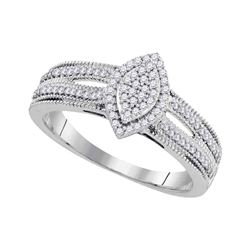 0.25 CTW Diamond Cluster Bridal Engagement Ring 10KT White Gold - REF-24F2N