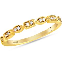0.09 CTW Diamond Stackable Ring 14KT Yellow Gold - REF-22K4W