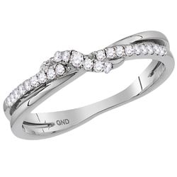 0.16 CTW Diamond Crossover Stackable Ring 10KT White Gold - REF-18Y6X