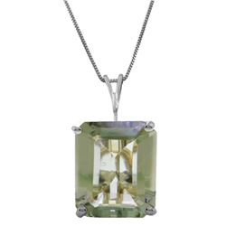 Genuine 6.5 ctw Green Amethyst Necklace Jewelry 14KT White Gold - REF-35P2H