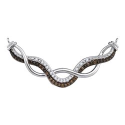 0.31 CTW Cognac-brown Color Diamond Infinity Pendant 10KT White Gold - REF-52H4M