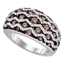1.23 CTW Brown Color Diamond Fashion Ring 10KT White Gold - REF-75W2K