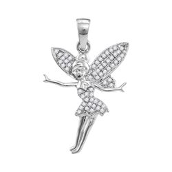 0.25 CTW Diamond Tinkerbell Fairy Sprite Pendant 10KT White Gold - REF-19K4W