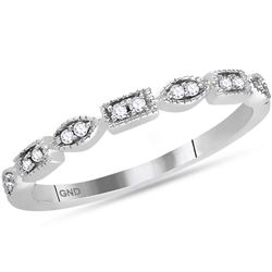 0.09 CTW Diamond Stackable Ring 14KT White Gold - REF-22W4K