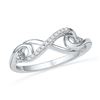 Image 1 : 0.05 CTW Diamond Infinity Knot Ring 10KT White Gold - REF-12X2Y