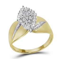 0.12 CTW Diamond Oval Cluster Ring 14KT Yellow Gold - REF-37W5K