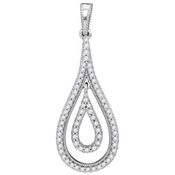 0.26 CTW Diamond Double Nested Teardrop Pendant 10KT White Gold - REF-22Y4X