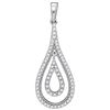 Image 1 : 0.26 CTW Diamond Double Nested Teardrop Pendant 10KT White Gold - REF-22Y4X