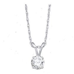 0.24 CTW Diamond Solitaire Pendant 14KT White Gold - REF-25H4M