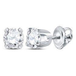0.38 CTW Diamond Solitaire Stud Earrings 14KT White Gold - REF-41X2Y