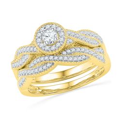 0.50 CTW Diamond Bridal Wedding Engagement Ring 10KT Yellow Gold - REF-52X4Y