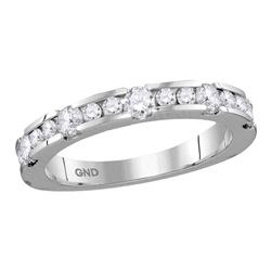 0.75 CTW Machine-set Diamond Ring 14KT White Gold - REF-89N9F