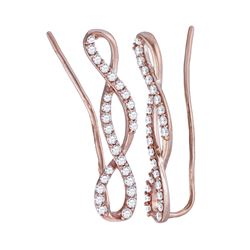 0.46 CTW Diamond Climber Earrings 10KT Rose Gold - REF-37M5H