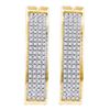Image 1 : 0.50 CTW Prong-set Diamond Four Row Hoop Earrings 10KT Yellow Gold - REF-34N4F