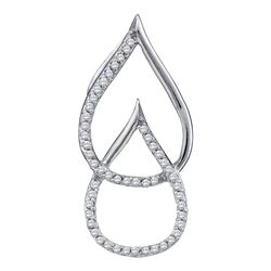 0.15 CTW Diamond Double Linked Teardrop Pendant 10KT White Gold - REF-12X2Y