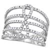 Image 1 : 0.73 CTW Diamond Infinity Strand Open Ring 18KT White Gold - REF-142Y4X