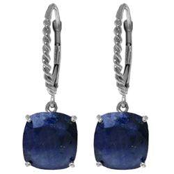 Genuine 9.66 ctw Sapphire Earrings Jewelry 14KT White Gold - REF-89V3W