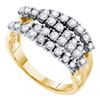 Image 1 : 0.49 CTW Diamond Four Row Strand Ring 14KT Yellow Gold - REF-52F4N