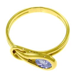 Genuine 0.65 ctw Tanzanite Ring Jewelry 14KT Rose Gold - REF-52K7V