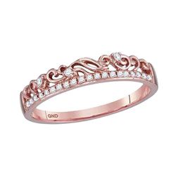 0.07 CTW Diamond Floral Stackable Ring 10KT Rose Gold - REF-13K4W