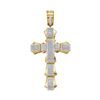 Image 1 : 1.1 CTW Mens Diamond Segmented Cross Charm Pendant 10KT Yellow Gold - REF-89N9F
