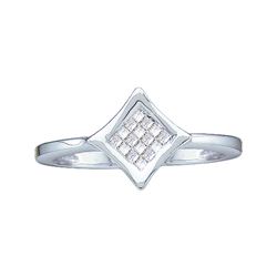 0.12 CTW Princess Diamond Square Cluster Ring 14KT White Gold - REF-22Y4X