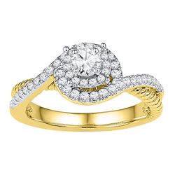 0.40 CTW Diamond Solitaire Bridal Engagement Ring 10KT Yellow Gold - REF-44W9K