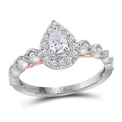 0.71 CTW Pear Diamond Teardrop Bellina Bridal Ring 14KT Two-tone Gold - REF-112X5Y
