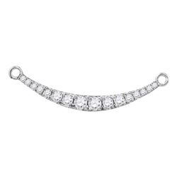 0.26 CTW Diamond Curved Graduated Bar Pendant 10KT White Gold - REF-25Y4X