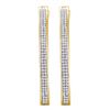 Image 1 : 0.45 CTW Diamond Double Row Hoop Earrings 10KT Yellow Gold - REF-57H2M
