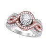 Image 1 : 1.01 CTW Diamond Solitaire Bridal Engagement Ring 10KT Two-tone Gold - REF-149N9F