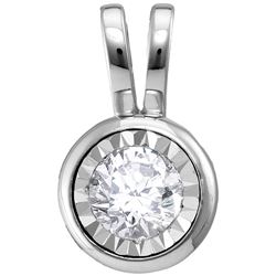 0.25 CTW Diamond Solitaire Pendant 10KT White Gold - REF-33H7M