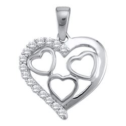 0.18 CTW Diamond Heart Love Pendant 10KT White Gold - REF-8M9H