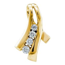 0.33 CTW Diamond Graduated Fashion Pendant 14KT Yellow Gold - REF-44K9W