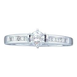 0.24 CTW Diamond Solitaire Bridal Engagement Ring 14KT White Gold - REF-38X9Y