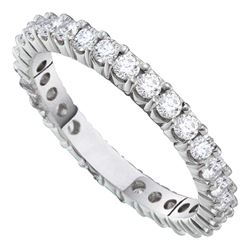 3 CTW Diamond Eternity Anniversary Ring 14KT White Gold - REF-367W5K