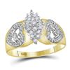 Image 1 : 0.12 CTW Diamond Oval Cluster Love Heart Ring 10KT Two-tone Gold - REF-18Y2X
