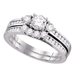 1 CTW Diamond Bridal Wedding Engagement Ring 14KT White Gold - REF-149N9F