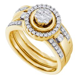0.51 CTW Diamond Bridal Wedding Engagement Ring 14KT Yellow Gold - REF-101K2W