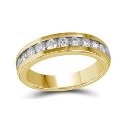 1 CTW Mens Diamond Wedding Anniversary Ring 10KT Yellow Gold - REF-132X2Y