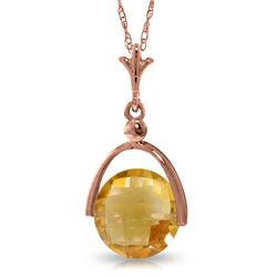Genuine 3.25 ctw Citrine Necklace Jewelry 14KT Rose Gold - REF-22F3Z