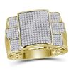 Image 1 : 0.78 CTW Diamond Symmetrical Square Cluster Ring 10KT Yellow Gold - REF-75Y2X