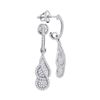 Image 1 : 0.38 CTW Diamond Dangle Cluster Screwback Earrings 10KT White Gold - REF-36M2H