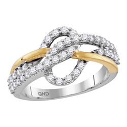 0.62 CTW Diamond Woven Ring 10KT Two-tone Gold - REF-52F4N