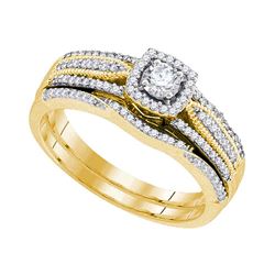 0.38 CTW Diamond Bridal Wedding Engagement Ring 10KT Yellow Gold - REF-59M9H