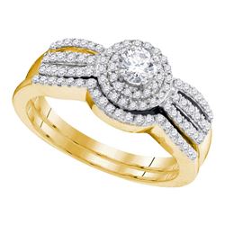 0.50 CTW Diamond Bridal Wedding Engagement Ring 10KT Yellow Gold - REF-55W5K