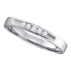 0.13 CTW Diamond 2.5mm Wedding Ring 14KT White Gold - REF-24K2W