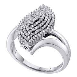 0.40 CTW Diamond Oval Cluster Ring 10KT White Gold - REF-30K2W