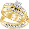 Image 1 : 0.33 CTW His & Hers Diamond Solitaire Matching Bridal Ring 10KT Yellow Gold - REF-41M9H