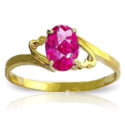 Genuine 1 ctw Pink Topaz Ring Jewelry 14KT Yellow Gold - REF-22Y5F
